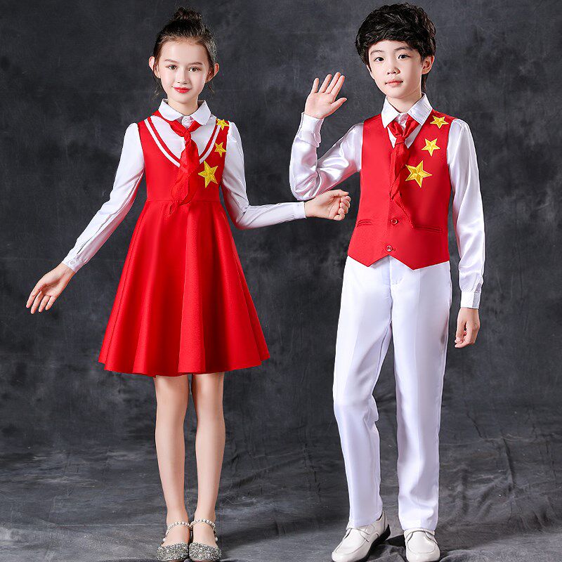 儿童合唱服中小学生爱国诗歌朗诵比赛表演服少先队员中秋演出服