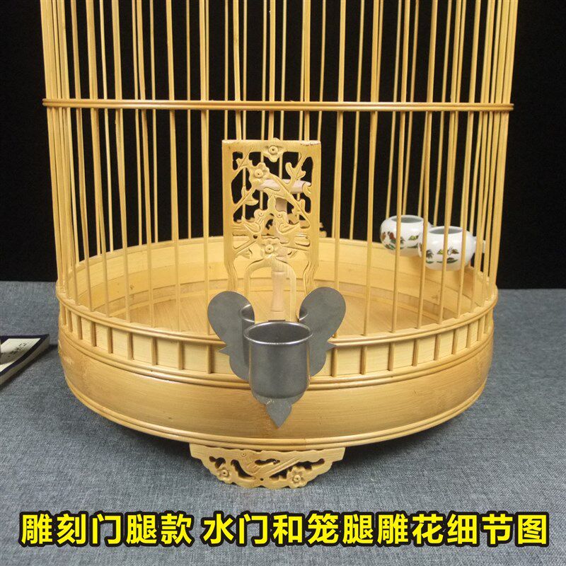 精品百灵鸟鸟笼子云雀笼小沙百灵凤头百灵叫天竹制鸟笼超大号鸟笼