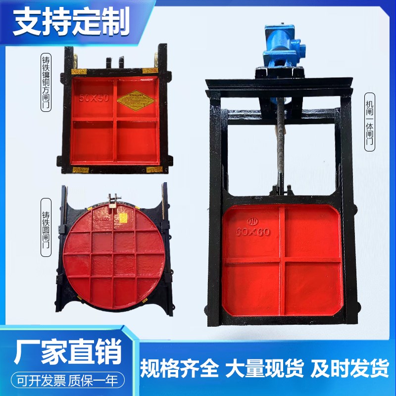 一体式铸铁闸门螺杆启闭机不锈钢制镶铜闸门水库手电动渠道闸门