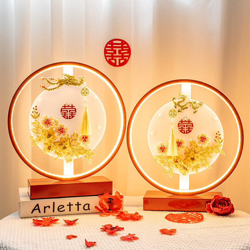 结婚台灯婚房床头灯卧室新娘陪嫁灯婚庆红色创意长明灯新婚礼物灯