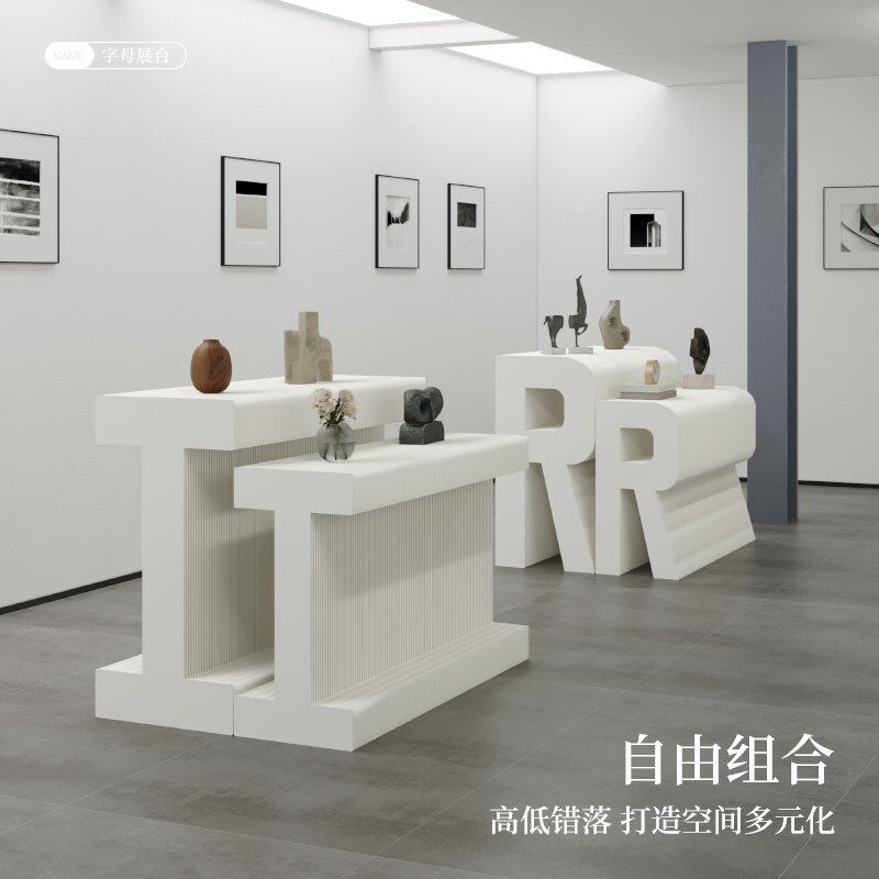 展会字母便携展台中岛纸展台展示台架折叠产品样品展示柜陈列柜架