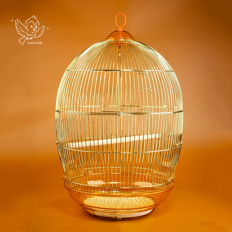 观赏鹦鹉笼百灵画眉八哥鹩哥虎皮玄凤大型号金属金色复古典鸟笼子
