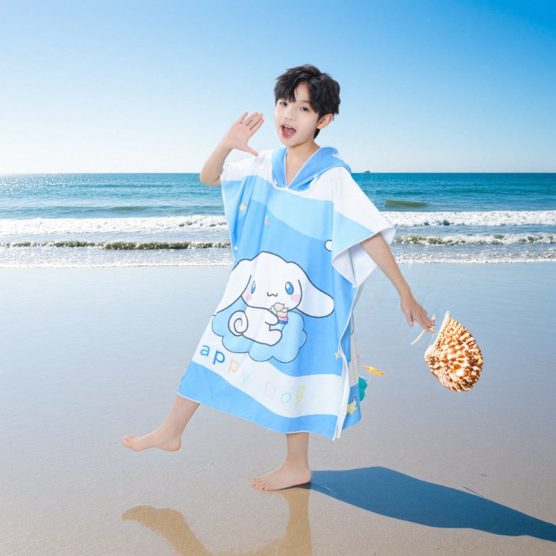 儿童浴巾可穿斗篷吸水速干洗澡海边沙滩巾中大男女童游泳专用浴袍