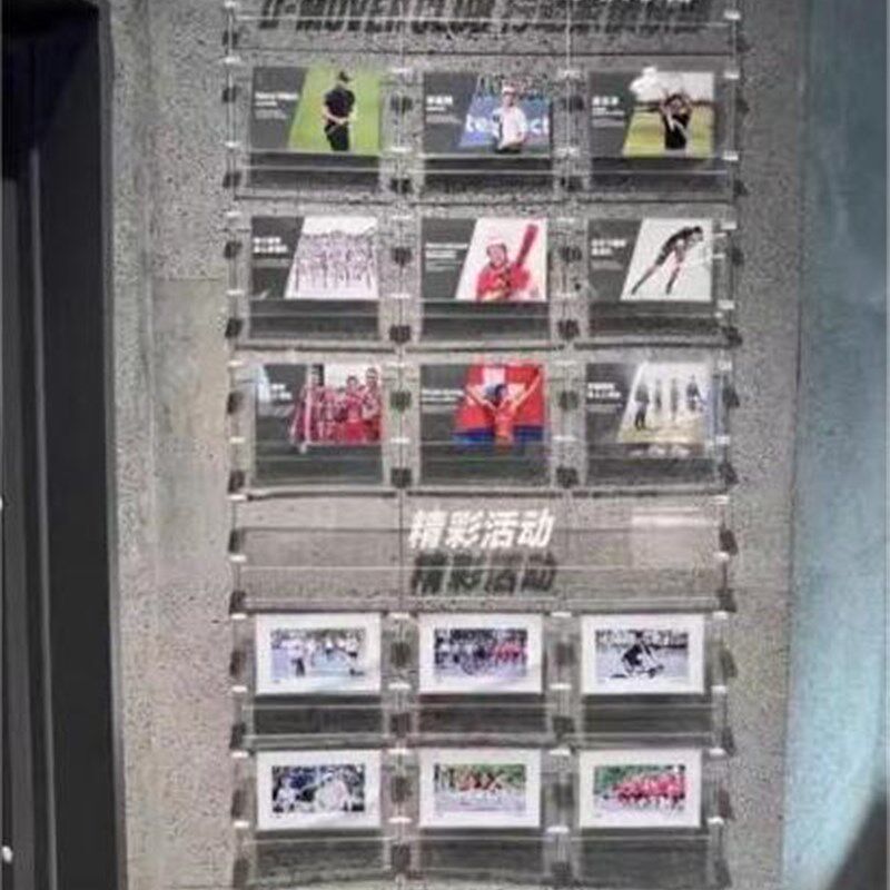 亚克力广告牌展板吊悬挂墙双层夹画海报框公司宣传板展示牌定制