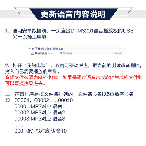 语音模块识别芯片串口控制触发USB播报组合播放大功率DTM3201