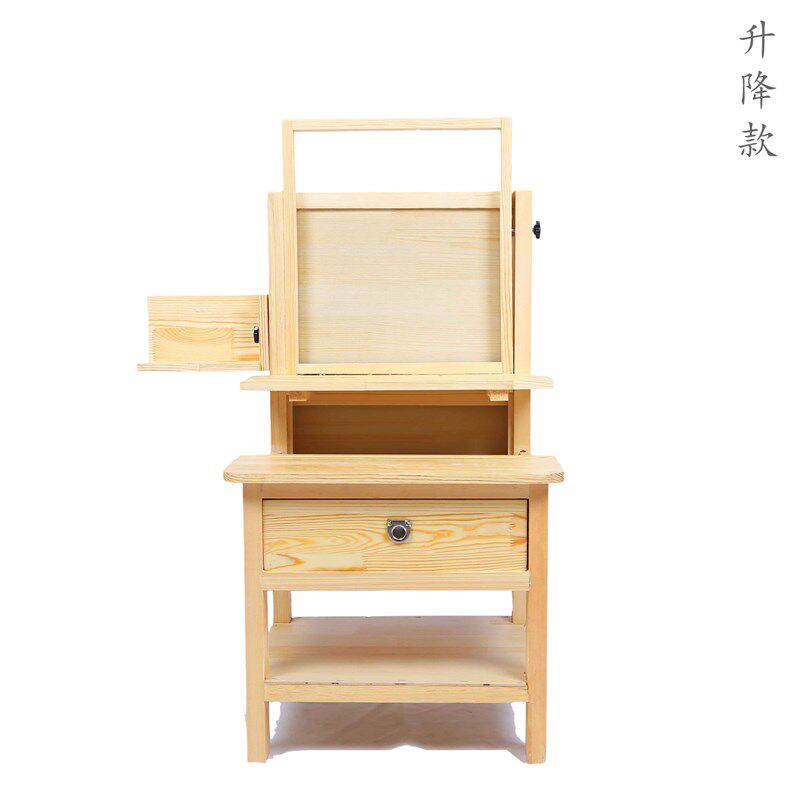 美术生专用画室一体桌面抽屉台式素描写生色彩实木升降款画架画桌