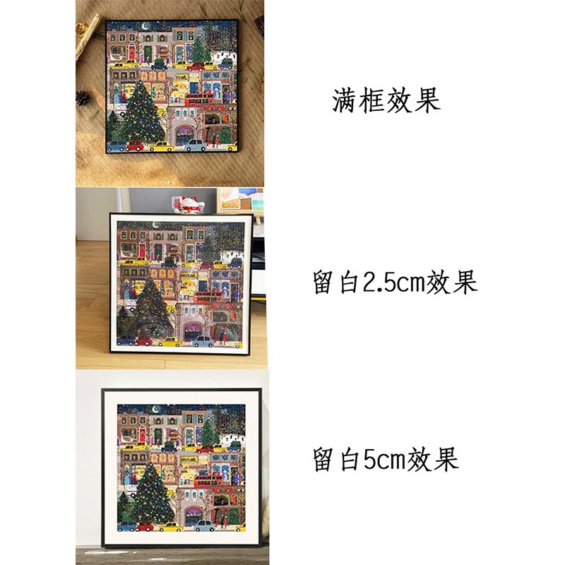 冬灯圣诞拼图相框1000片70*50*75框架裱框铝合金实木框定制画框