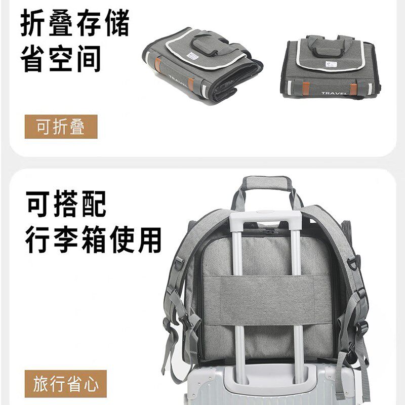 KONIMUSE双肩猫包外出可携式可拓展宠物包大空间透气可折叠猫揹包