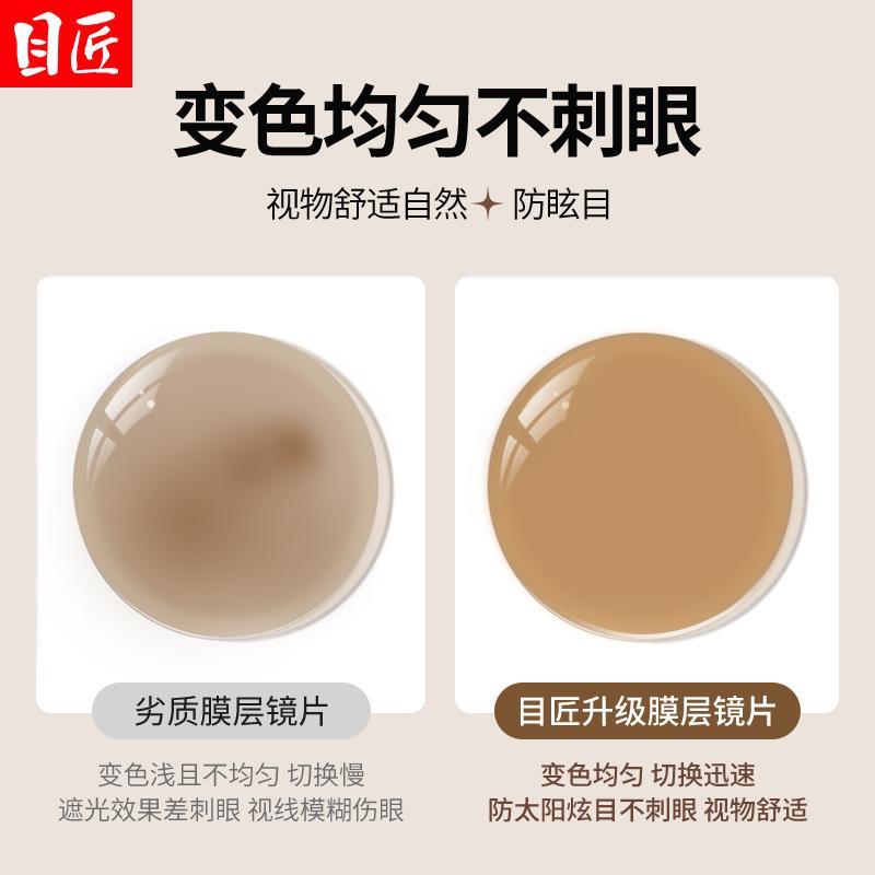 感光变色近视眼镜女可配度数茶色墨镜遇紫外线抗防蓝光辐射太阳镜