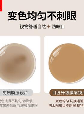 感光变色近视眼镜女可配度数茶色墨镜遇紫外线抗防蓝光辐射太阳镜