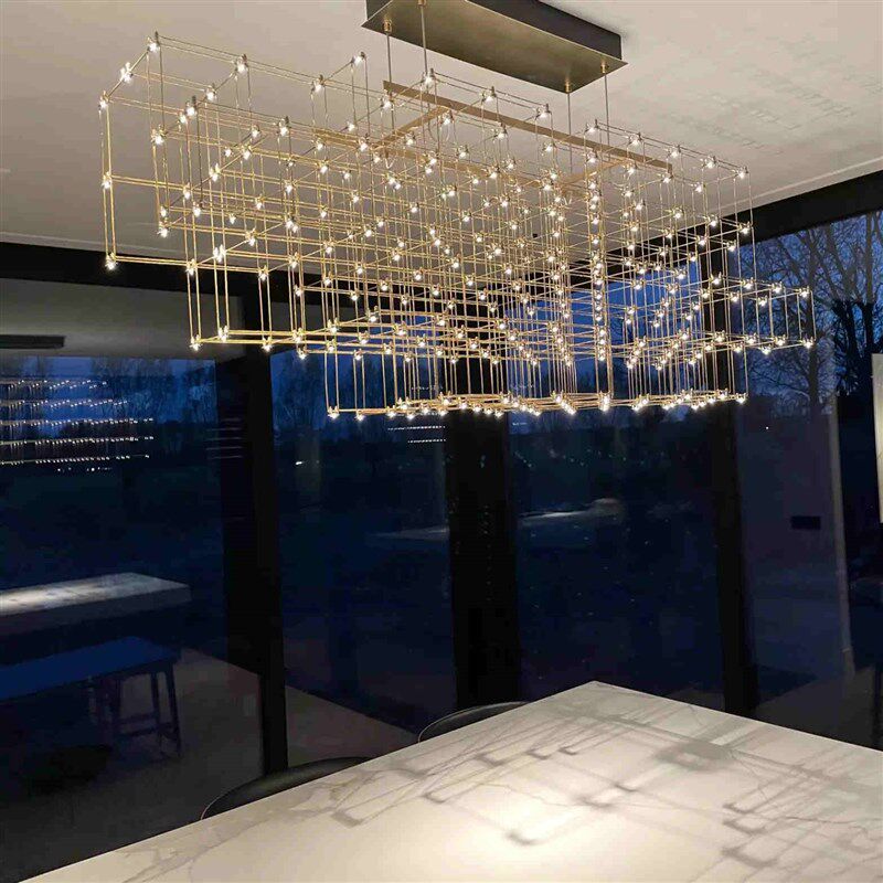 2025年新款餐厅灯饭厅餐厅吊灯轻奢高级感厨房满天星岛台吊灯家用