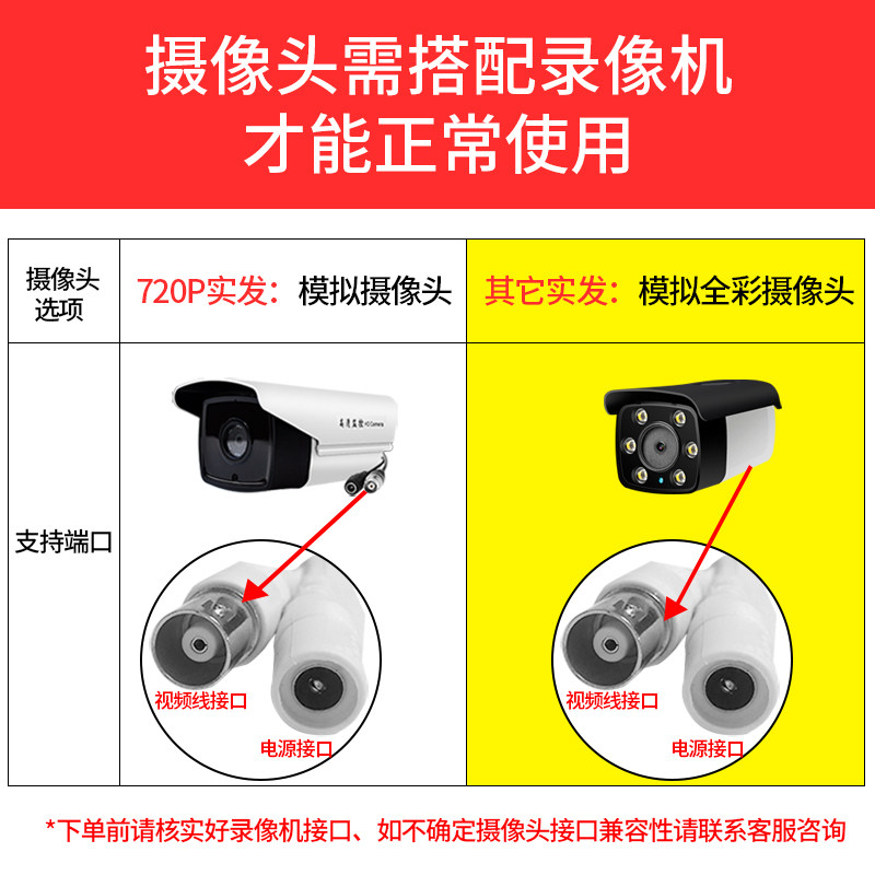 模拟摄像头1200线高清监控家用室外安防老式探头红外夜视手机远程