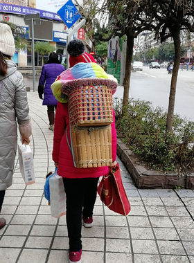 四川背篓竹编背小孩婴儿背篓背兜宝宝
