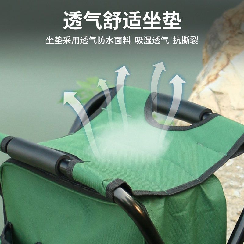多功能户外折叠椅钓鱼凳钓鱼椅子便携马扎凳钓椅背包椅冰包凳轻便
