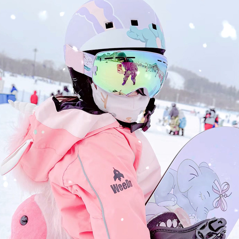 儿童滑雪眼镜双层防雾雪镜大球面滑雪镜雪地登山滑雪护目镜装备