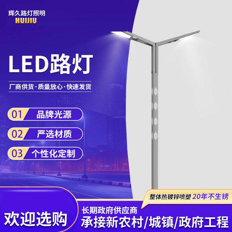 杆灯led投光灯农村景区12-40米户外照明灯双臂路灯灯杆景区灯