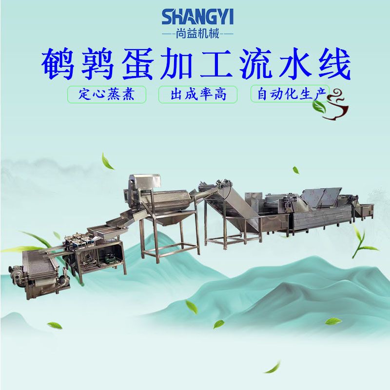 鹌鹑蛋蒸煮剥皮加工流水线蛋品定心蒸煮熟化机卤蛋制品加工设备