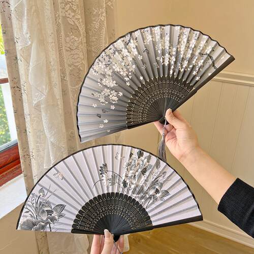 古风小扇子中国风女汉服舞蹈随身携带中式复古折扇夏天清凉扇竹扇