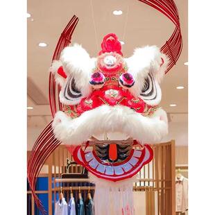 春节小红书热门同款店铺醒狮头挂饰新年门店活动中国风狮子头摆件