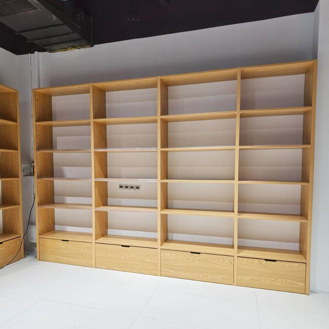 -供应无印良品单面展示架橱柜圆形流水钢木货架木制展台