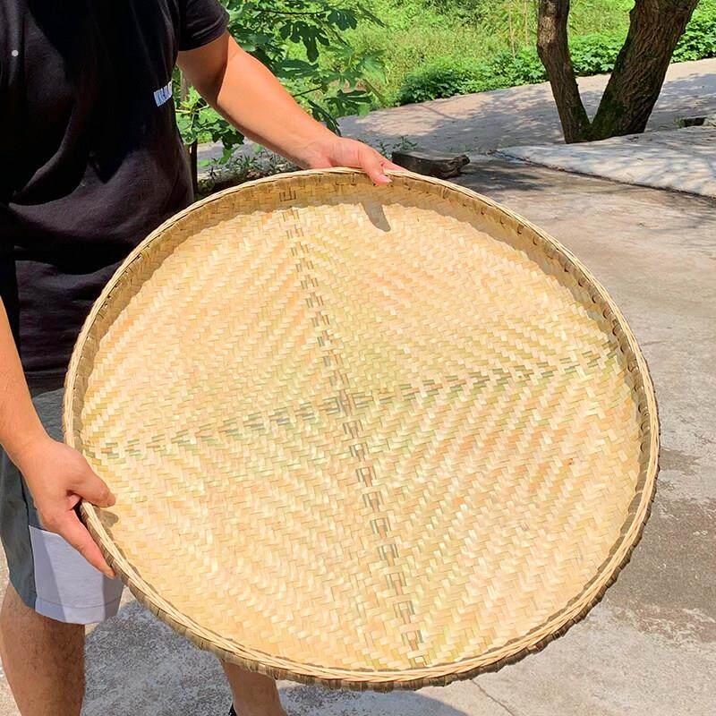 (谭小强)伯伯全竹无孔簸箕,纯手工圆簸箕,竹制品,竹板烘干精
