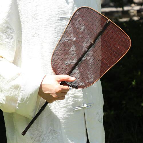 手工竹编扇子汉服芭蕉扇紫竹柄夏季纳凉蒲扇古风工艺扇舞蹈团扇