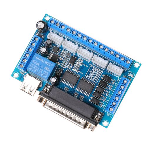 MACH3 雕刻机接口板 5轴步进电机驱动器 cnc 带光耦隔离 配USB线