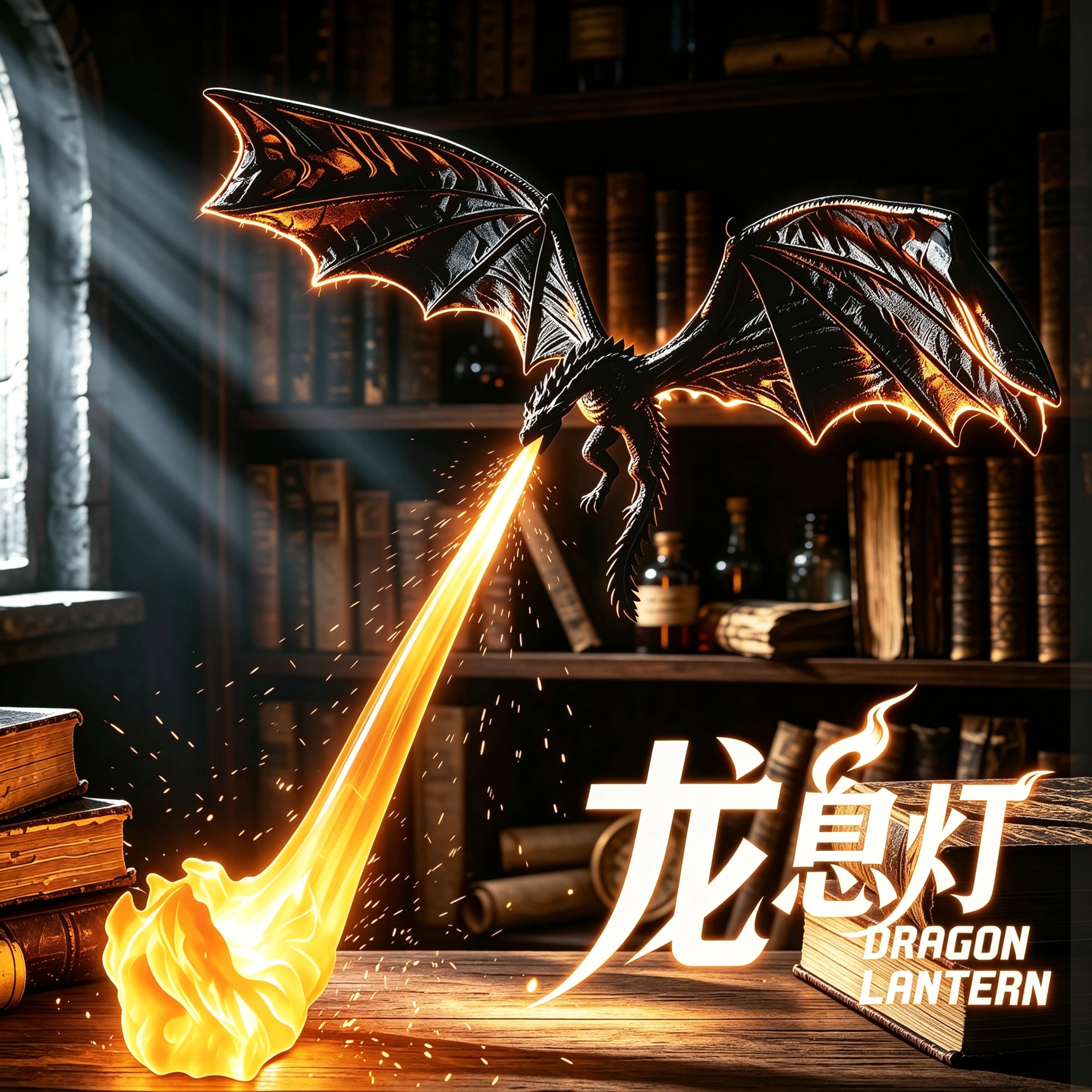 【龙息灯】喷火龙装饰摆件图片