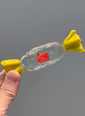 琉璃糖果桌面摆件纯手工玻璃工艺礼品摆饰手作工艺家居装饰童年儿