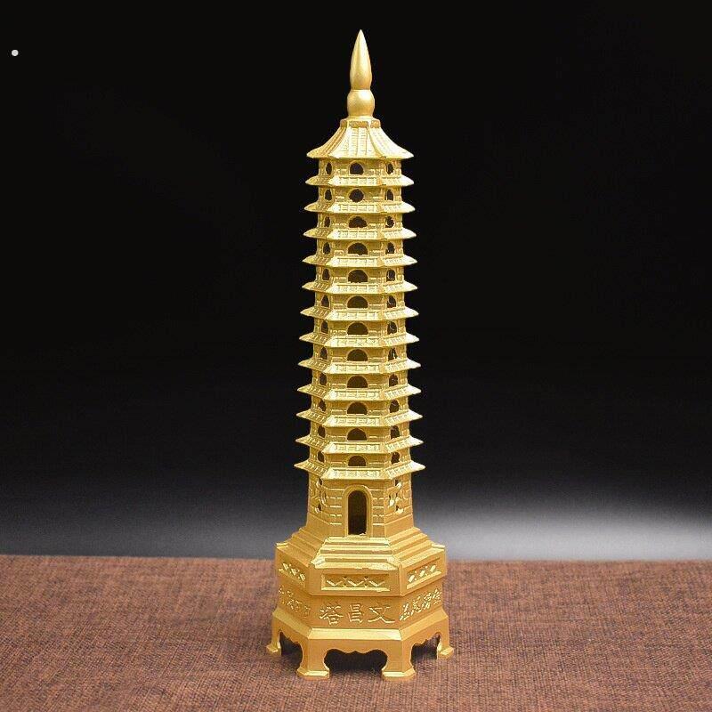 文昌塔纯铜13层的纯黄铜9九层十三层铜制家居用书桌面摆件装饰品