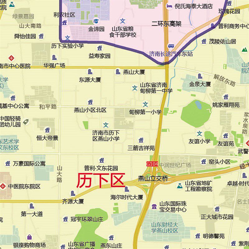2025新款济南市区城区地图贴图 办公室挂图 高清防水墙壁定制地图