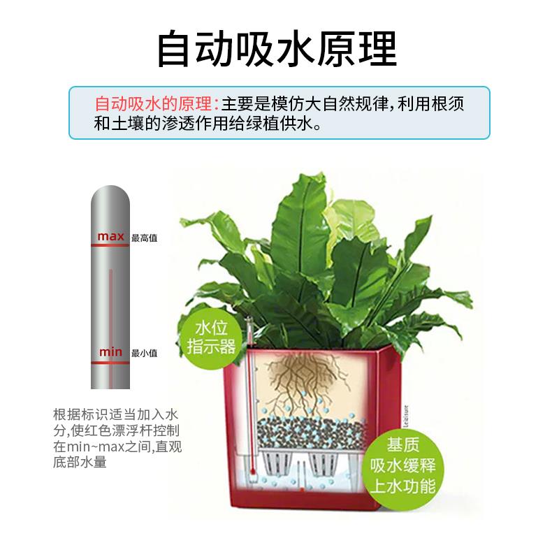 创意方形特大号自吸水落地大花盆塑料大型绿植发财树阳台户外庭院