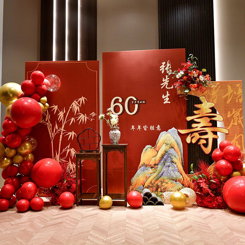 妈妈60寿宴生日装饰kt板背景墙老人80大寿爸爸场景布置高级70大宴