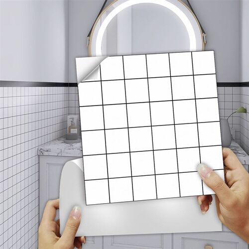 一套4片哑面磨砂北欧黑白风格卫生间防水自粘贴纸厨房防油耐高温