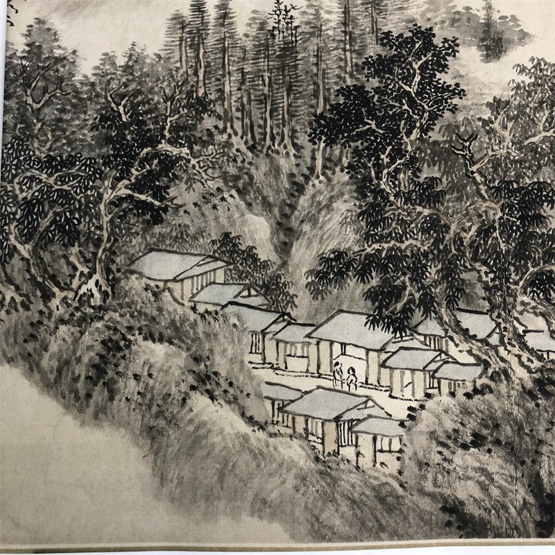 王翚 庐山白云图 名家山水画仿古国画艺术微喷复制装饰画临摹学习