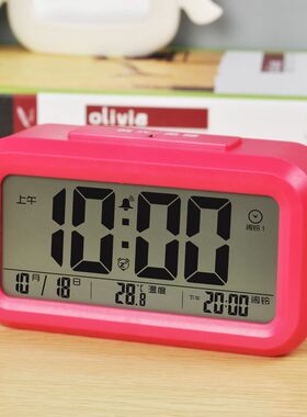 创意电子闹钟智能静音学生简约卧室床头夜光儿童数字定时迷你时钟