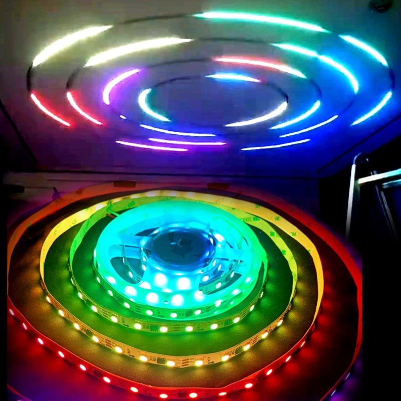 Led幻彩灯带彩色流光灯条七彩渐变线灯24V音乐灯条无主灯照明线性