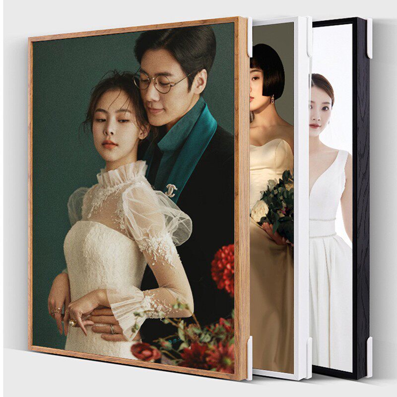 婚纱照放大挂墙床头48寸结婚照相框组合定制水晶全家福儿童照制作