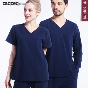 檀赫洗手衣女医护弹力工作制服口腔护士服男牙科短袖手术室刷手服