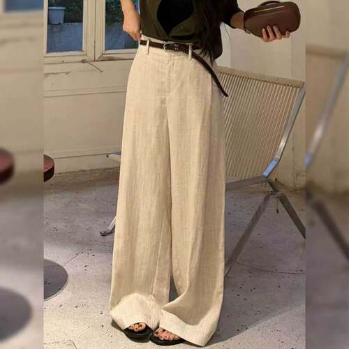 中高腰显瘦垂感阔腿裤