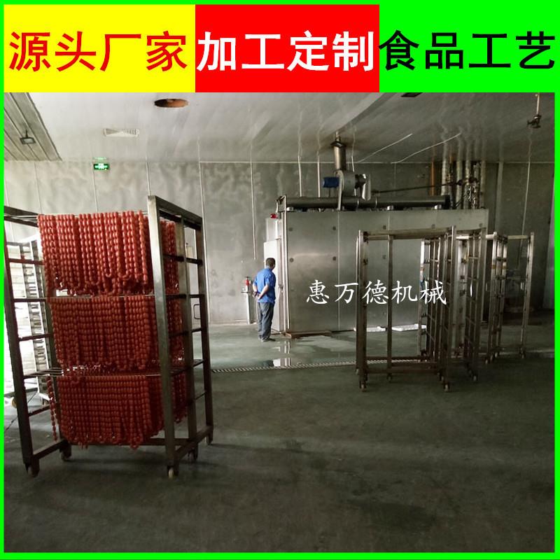 供应大型通道式500型热狗蒸熏炉 台湾烤肠专用烟熏炉生熟互锁