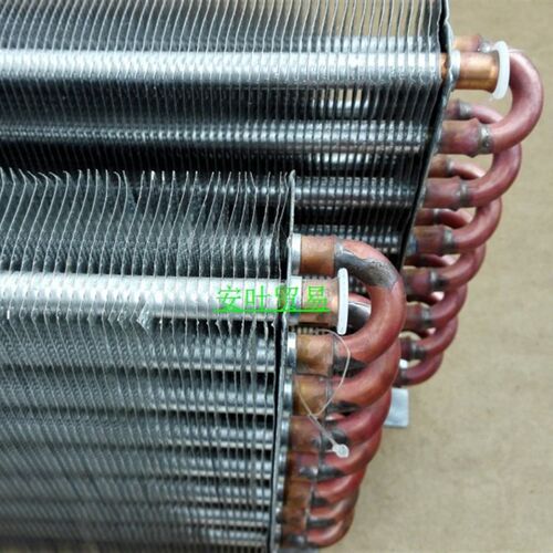 1 4P匹风冷水冷铝翅片冷排冰柜冷凝器 翅片换热器 铜管回路散热器