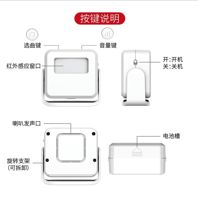 店铺门口欢迎光临感应迎宾器手机编辑自定义修改提醒语音蓝牙门铃