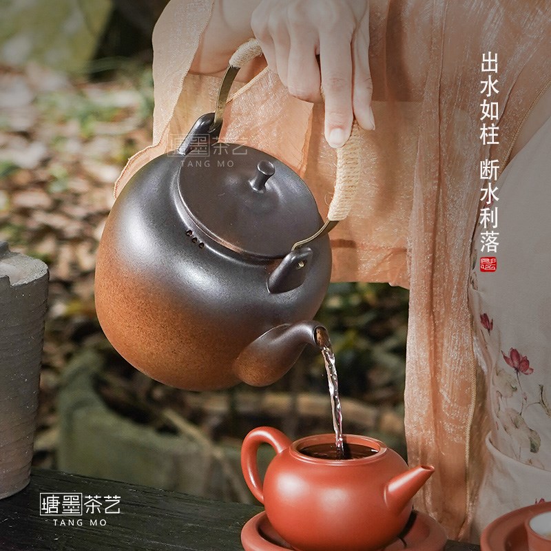 复古粗陶煮茶壶大容量陶瓷烧水壶电陶炉明火养生壶家用大号单个壶