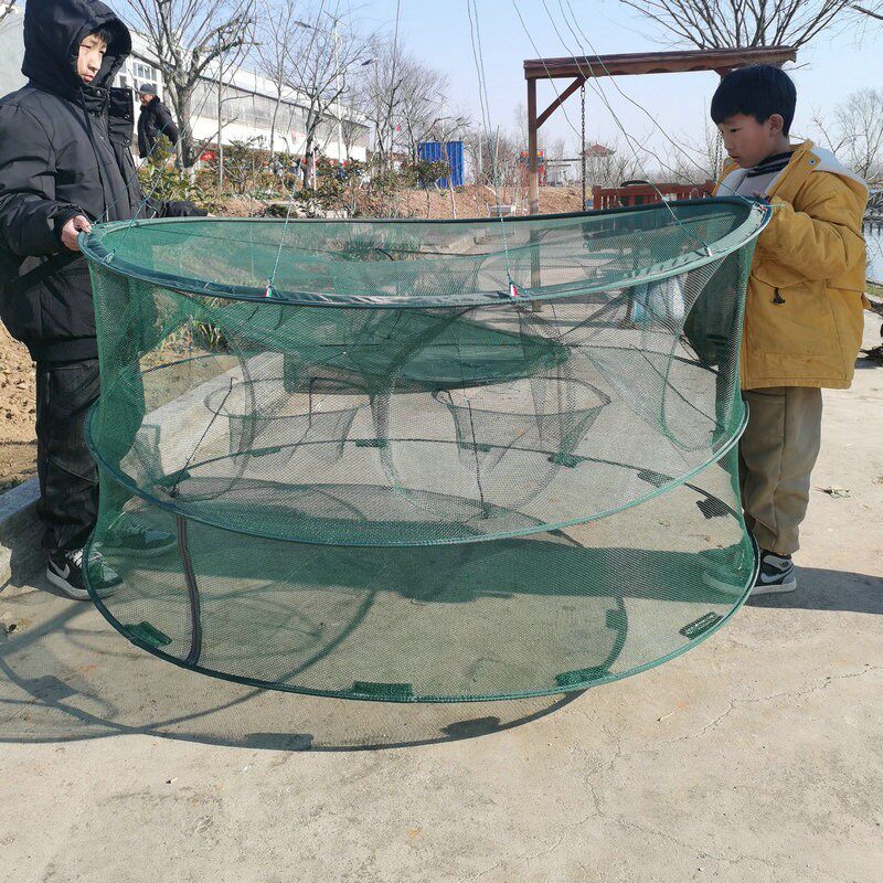 加大型捕鱼笼自动折叠抓渔网捕鱼工具圆形大号虾笼鱼网大鱼专用网