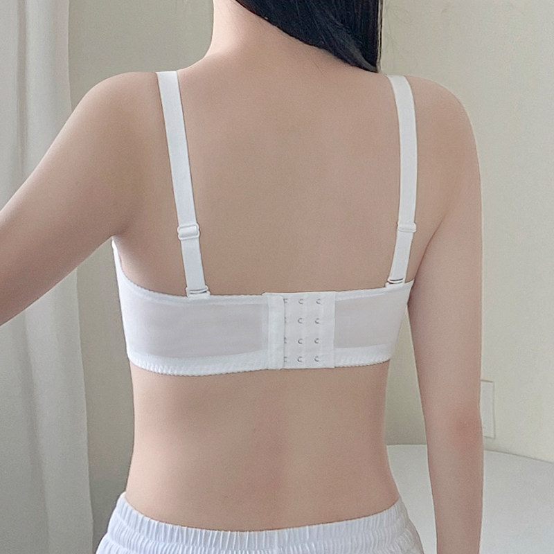 白色大胸显小内衣全罩杯薄款有钢圈聚拢防下垂全包显瘦爆乳小文胸
