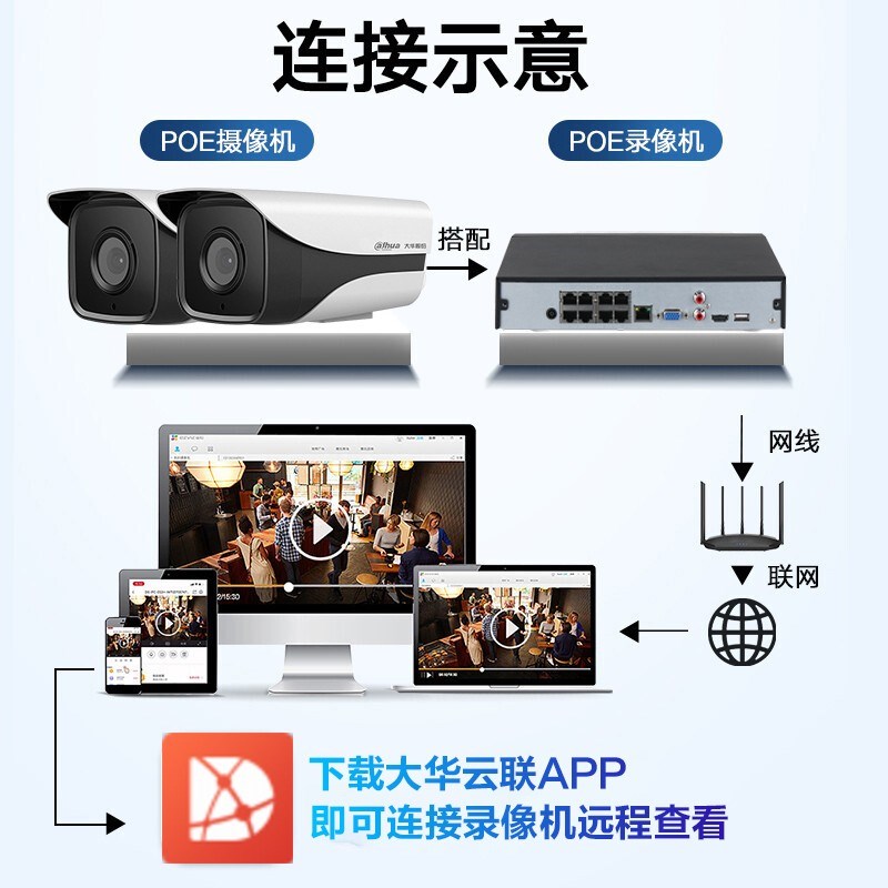大华200/400万POE监控摄像头室外录音摄像机DH-IPC-HFW1230M-A-I1