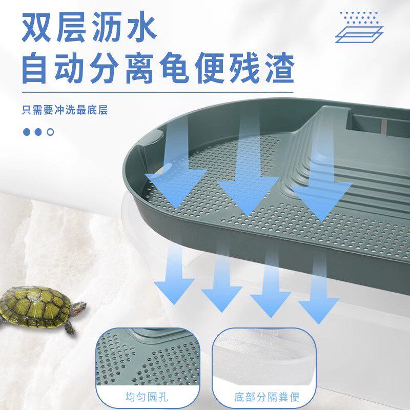 乌龟缸家用生态水族箱低水位懒人饲养龟专用造景别墅房子网红龟盆