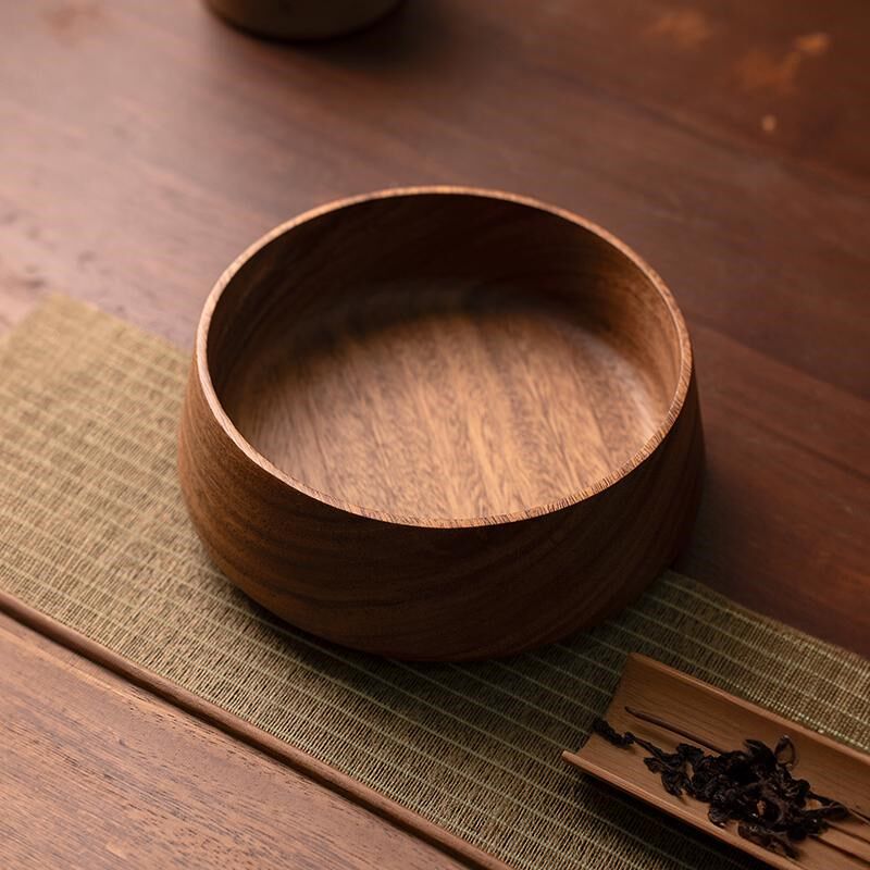 胡桃木家用建水实木干泡水盂大小号茶洗茶台废水桶功夫茶道配件