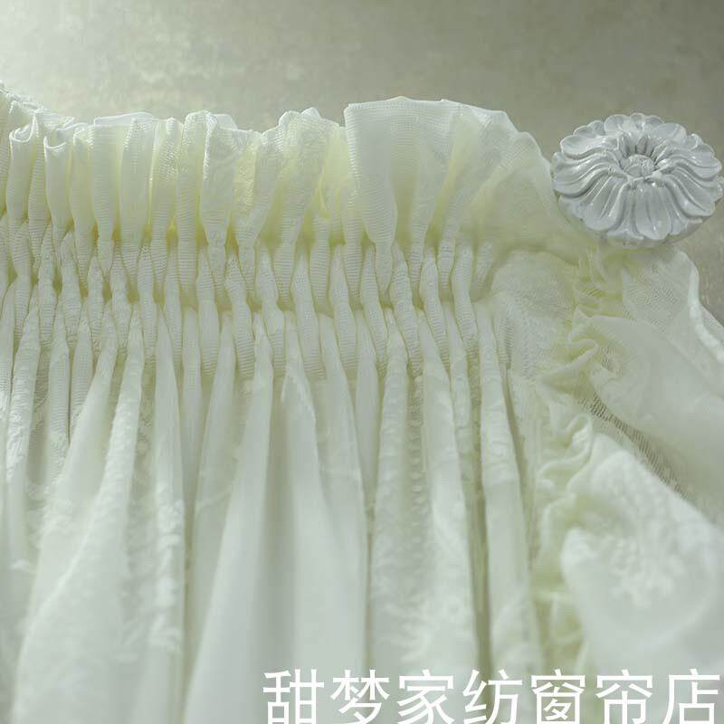 法式复古蕾丝双层一体纱帘装饰帘穹顶式弧形窗帘拱形门洞隔断定制